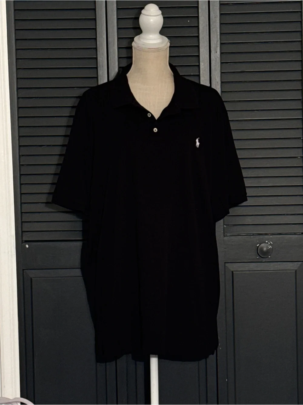 Polo Ralph Lauren Men's Classic Fit Short Sleeve Polo Shirt Black XXL White Pony
